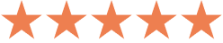 Five solid orange stars, signifying a 5-star rating.